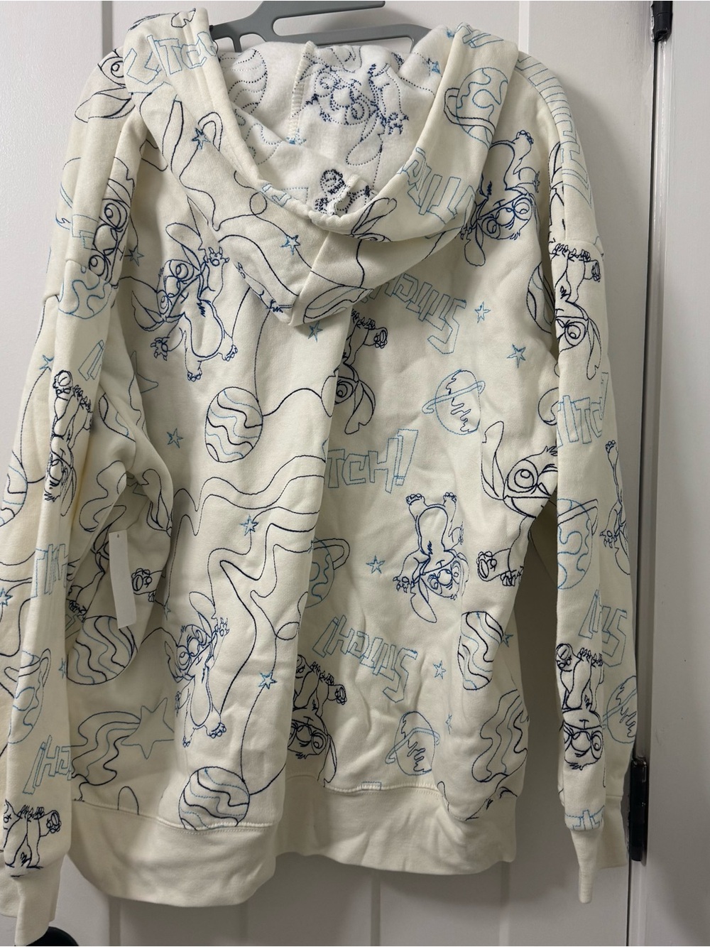 Disney STITCH Women’s NEW Small Cream Embroidered Full Zip Hoodie Pockets XXL - Picture 4 of 5